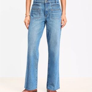 EUC Mid Rise Relaxed Straight Jeans in Mid Vintage Wash